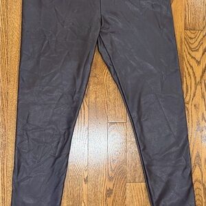Burgundy Faux Leather Leggings
